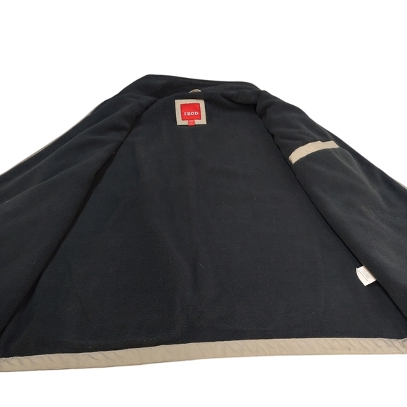 IZOD Vest Men's Tan/Beige Color Fleece lined Jacket Vest Size Large - Picture 5 of 7